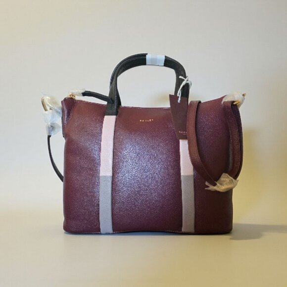 Radley Handbags - Radley London Waterloo Way Zip-Top Satchel Bag Merlot Burgundy Leather NWT